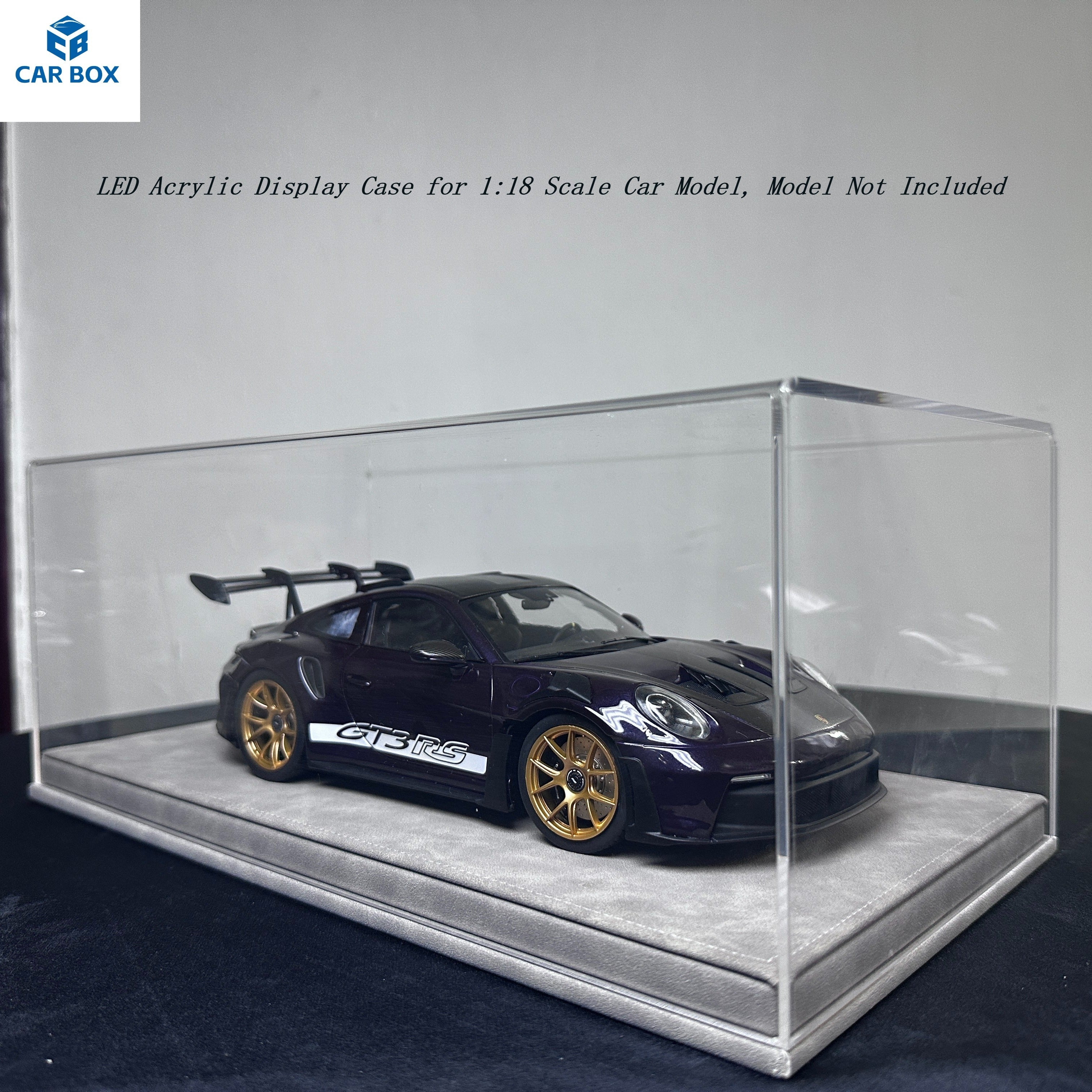 1:18 Scale Universal Acrylic Display Case with Leather Base for Car Models