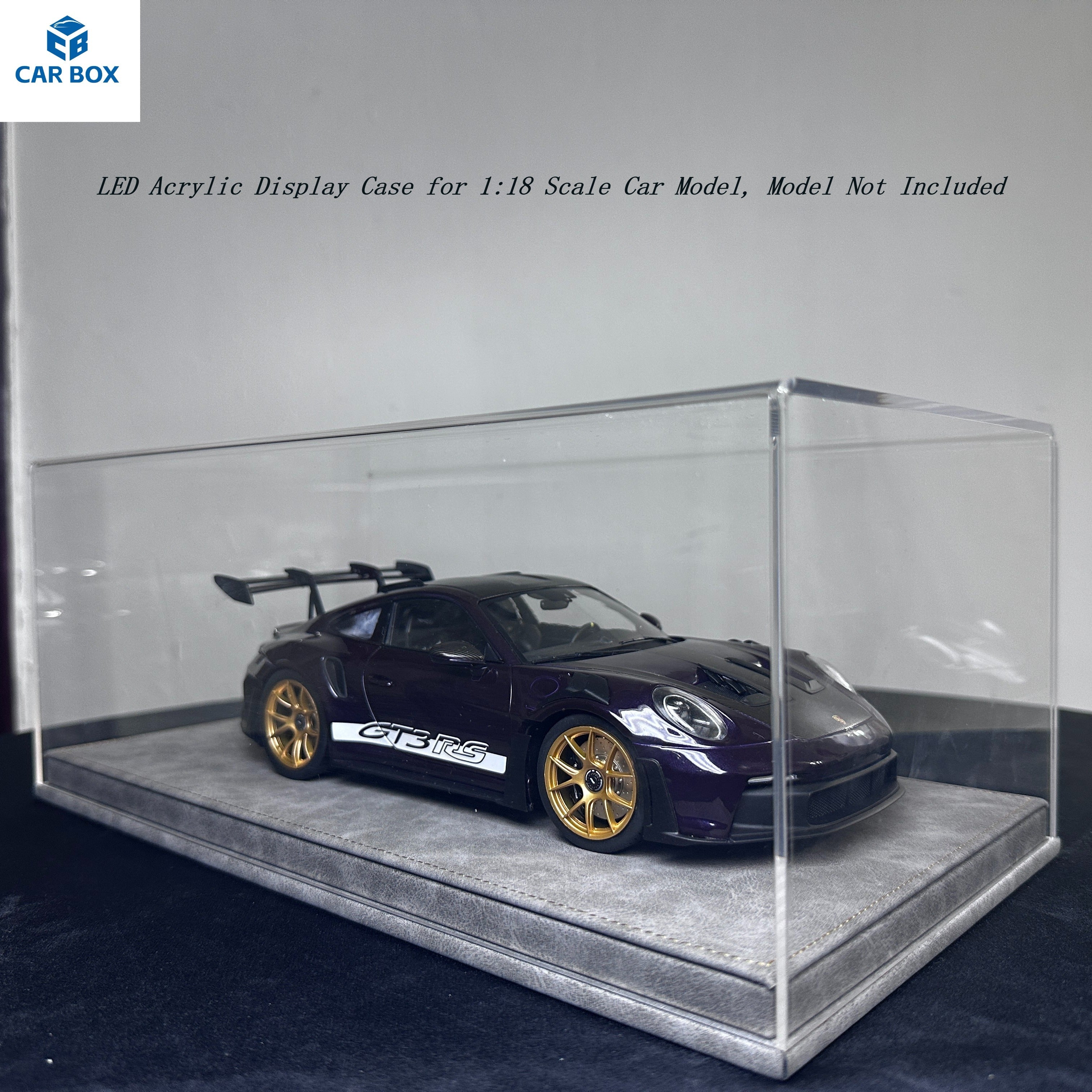 1:18 Scale Universal Acrylic Display Case with Leather Base for Car Models
