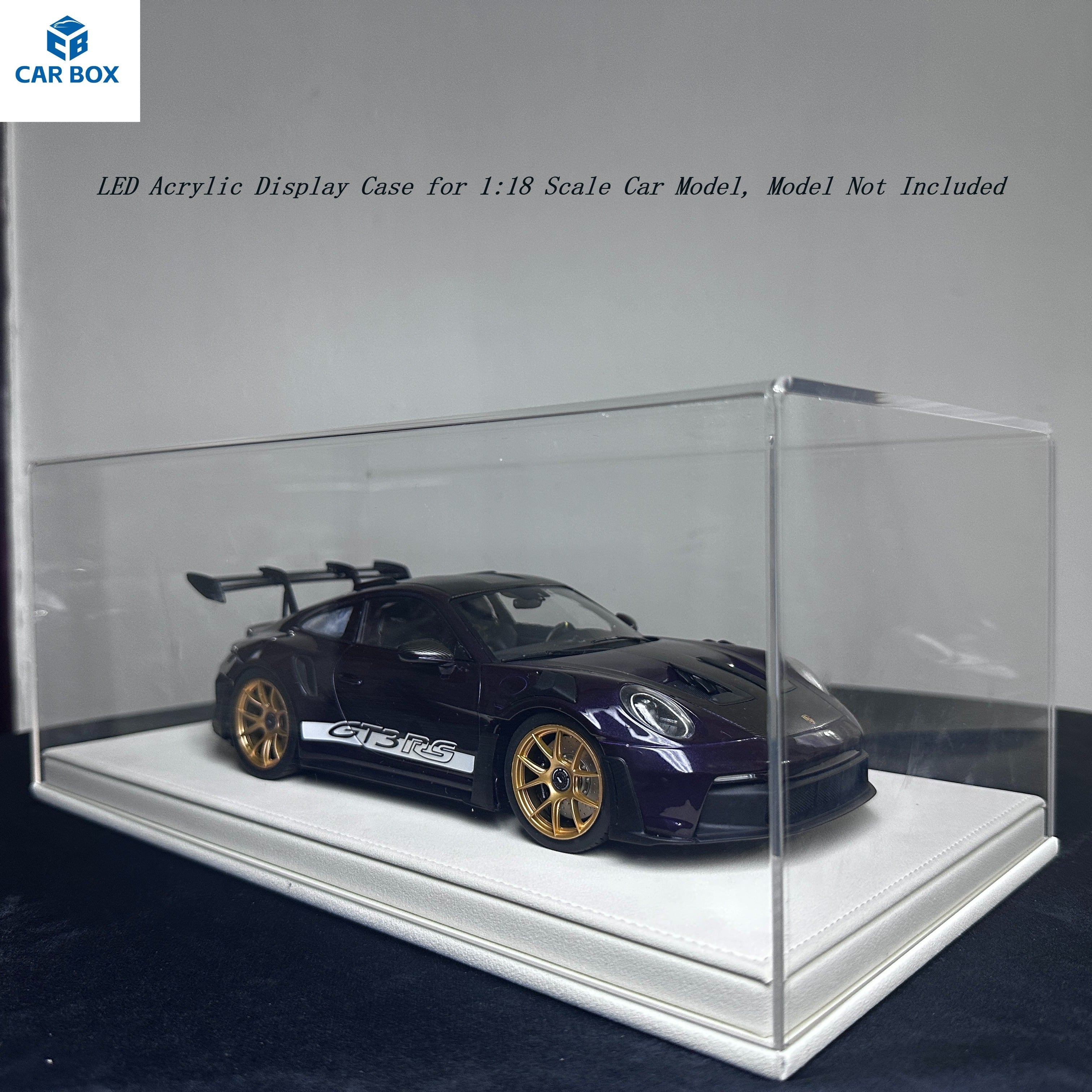 1:18 Scale Universal Acrylic Display Case with Leather Base for Car Models