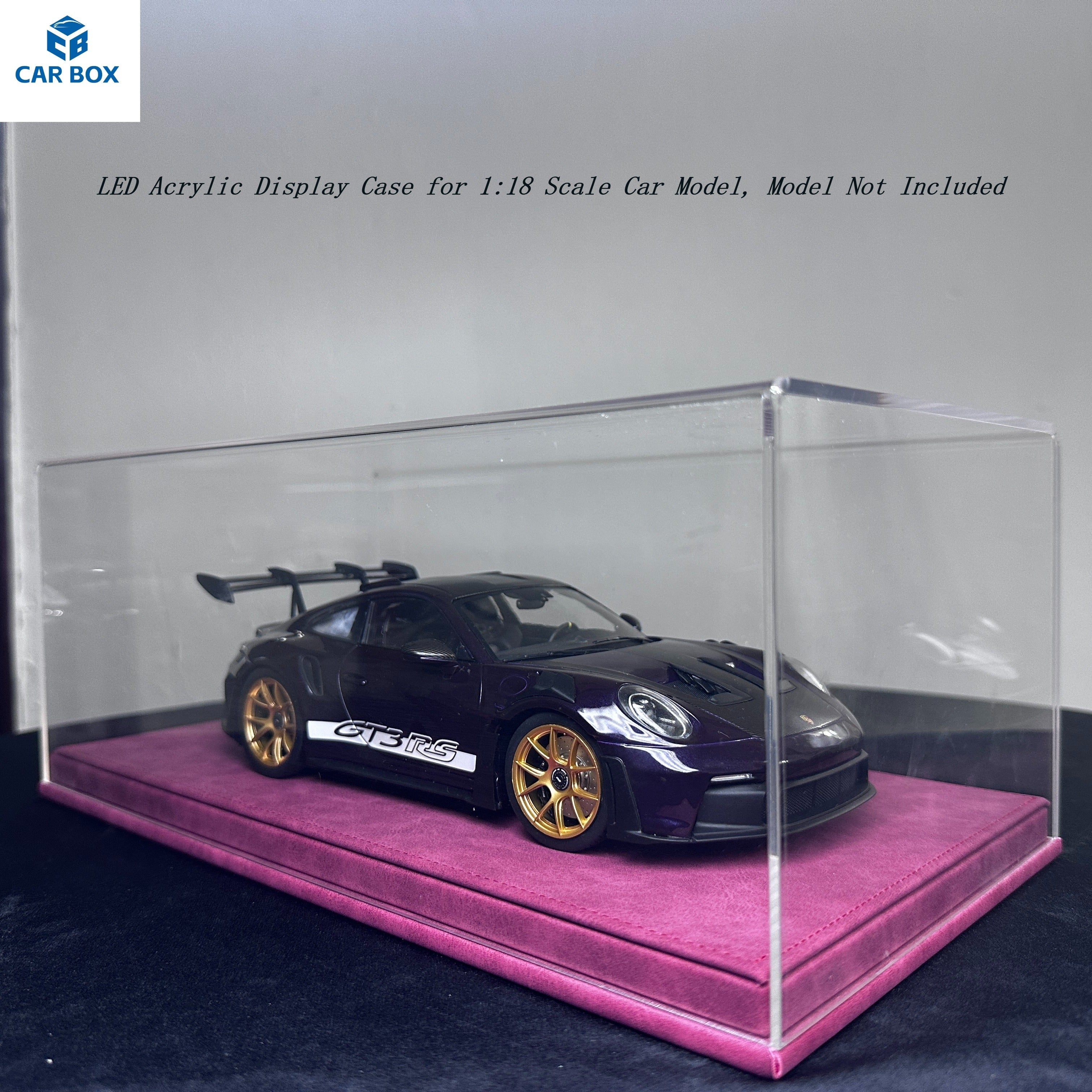 1:18 Scale Universal Acrylic Display Case with Leather Base for Car Models
