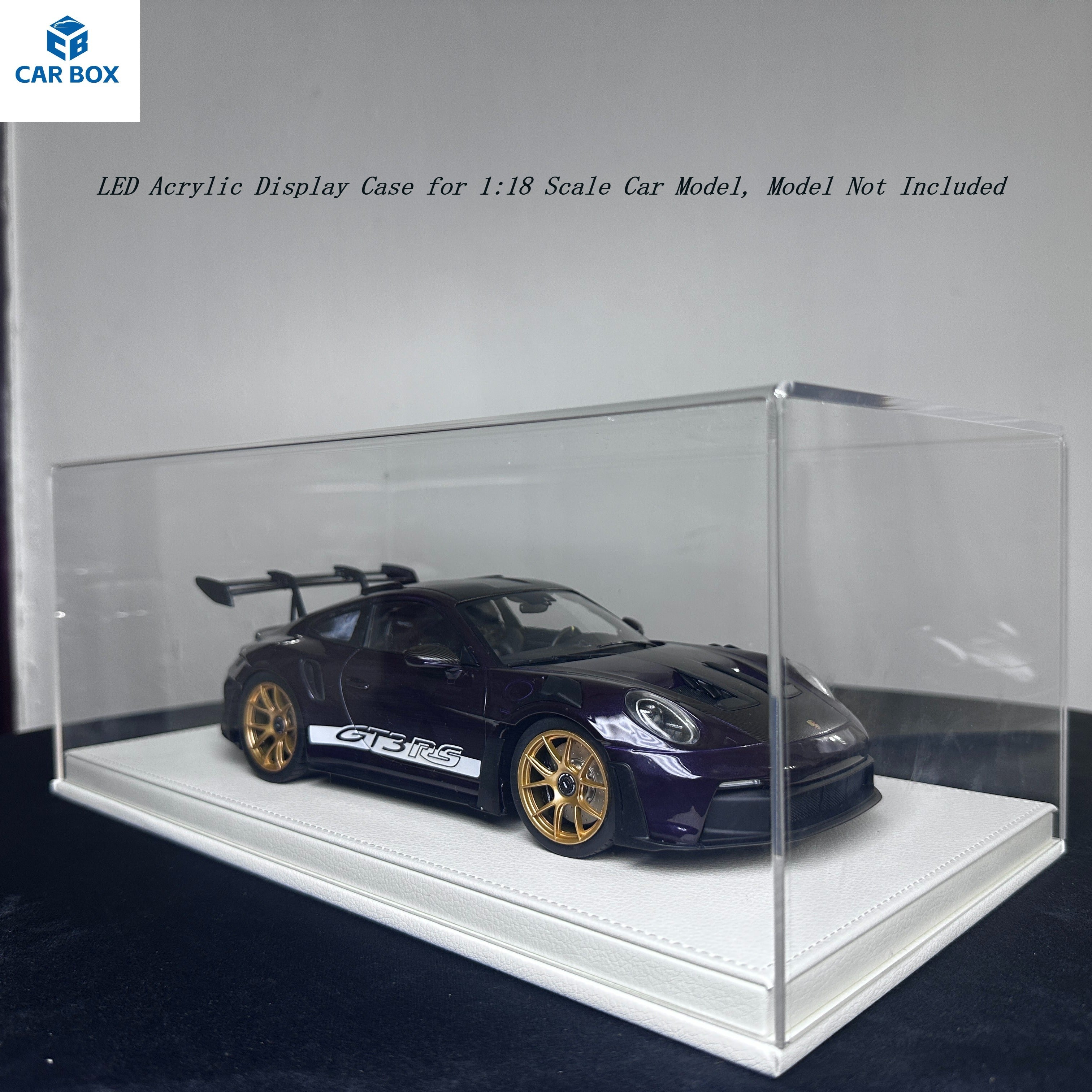 1:18 Scale Universal Acrylic Display Case with Leather Base for Car Models