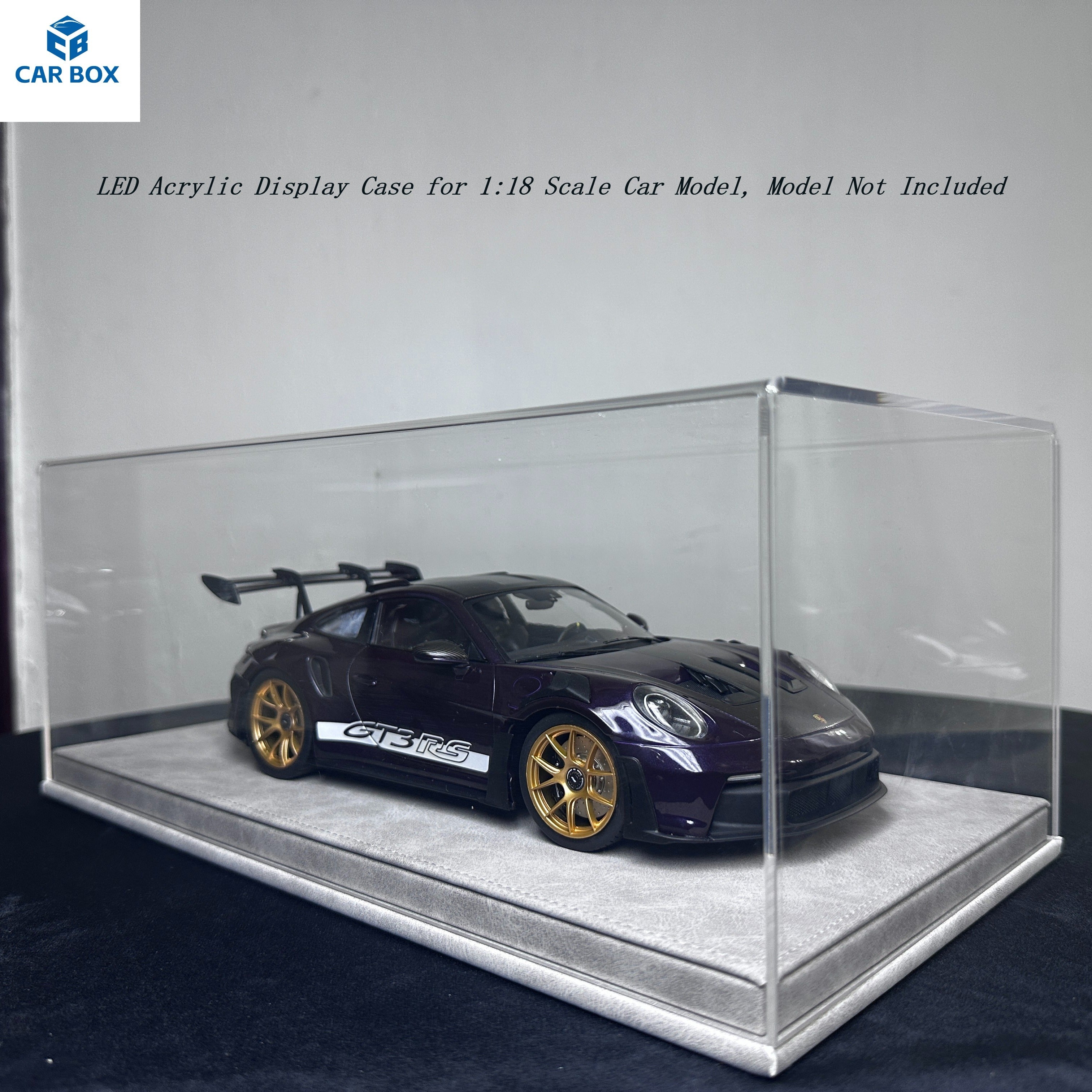 1:18 Scale Universal Acrylic Display Case with Leather Base for Car Models