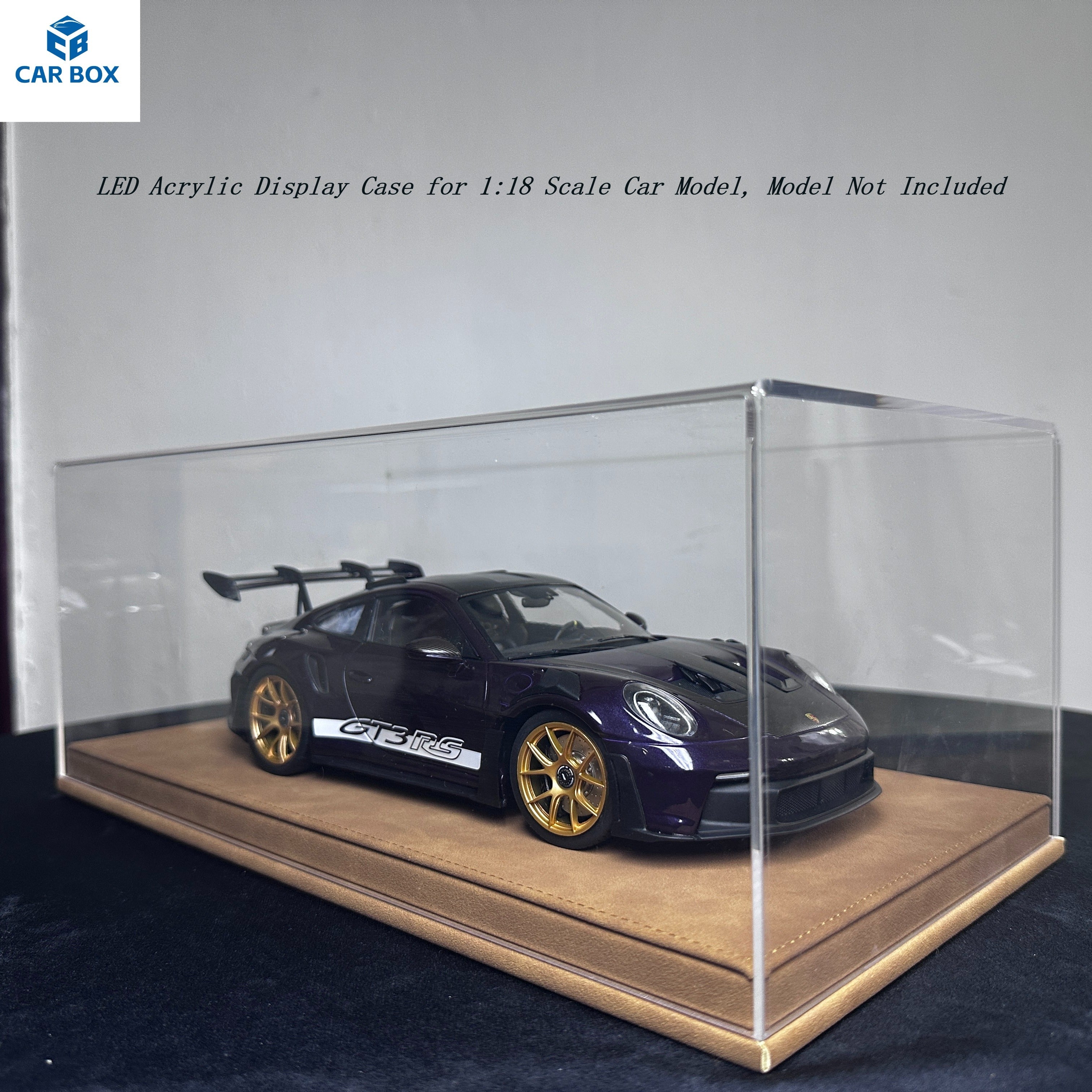 1:18 Scale Universal Acrylic Display Case with Leather Base for Car Models