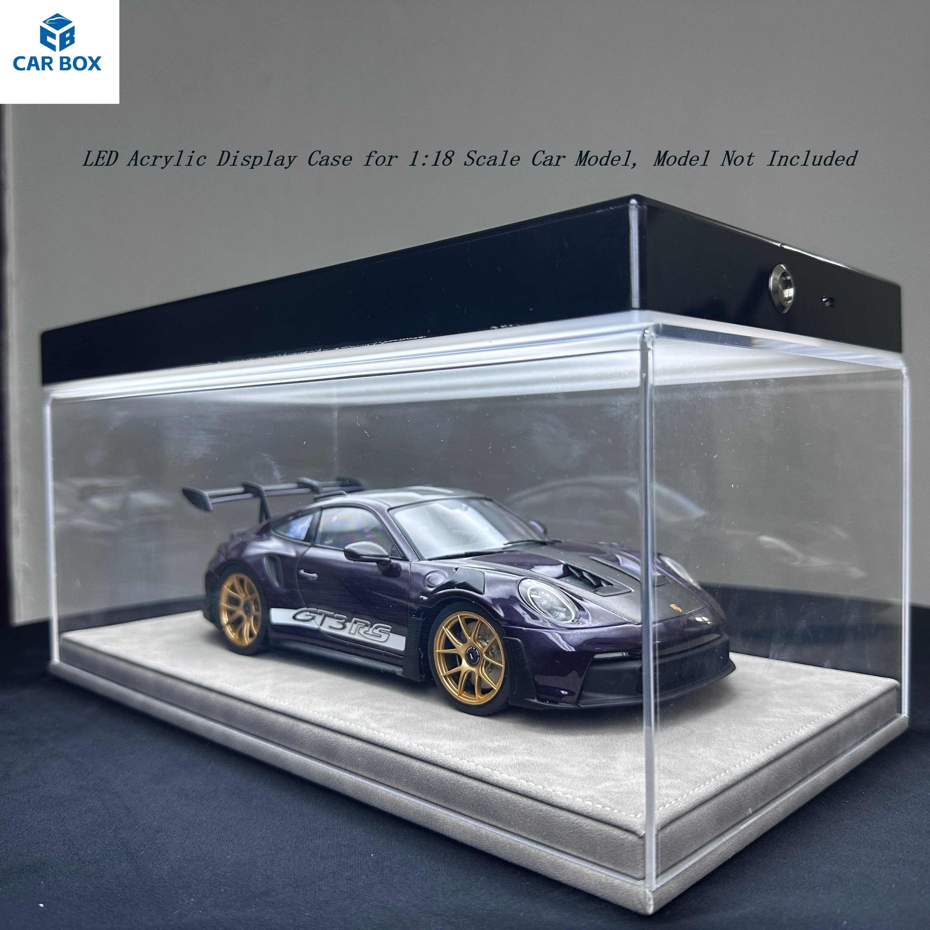 1:18 Universal LED Car Model Display Case with Leather Base
