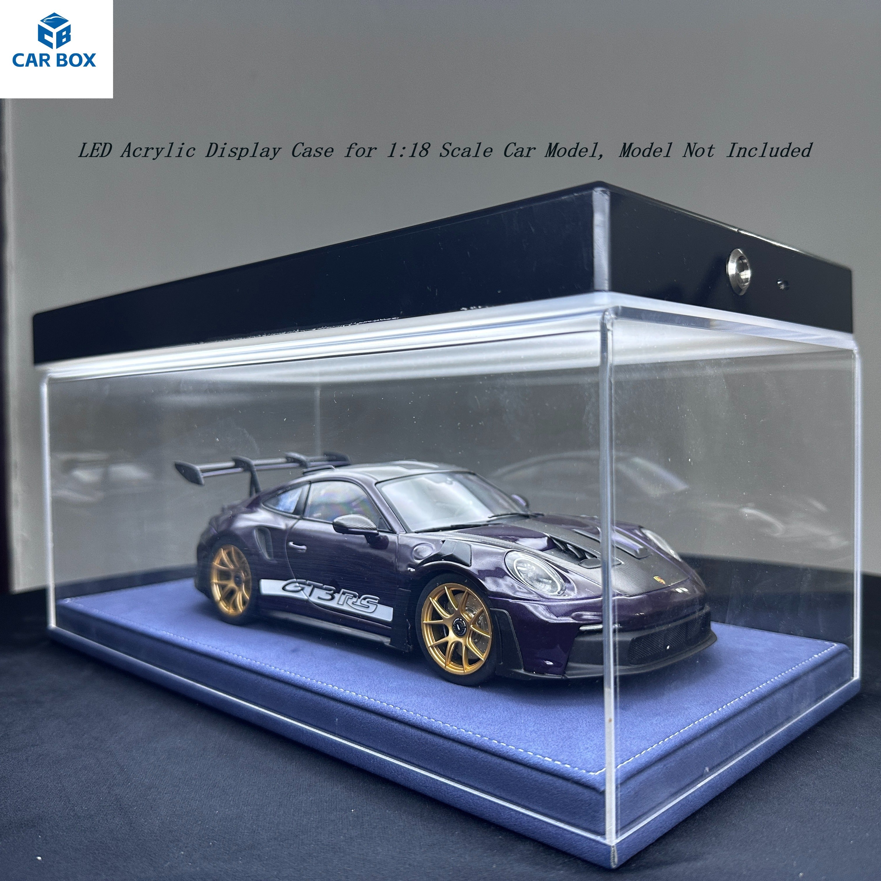 1:18 Universal LED Car Model Display Case with Leather Base