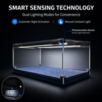 1:18 Scale Universal Car Model Display Case, Remote Control LED Lighting & Premium Leather Base