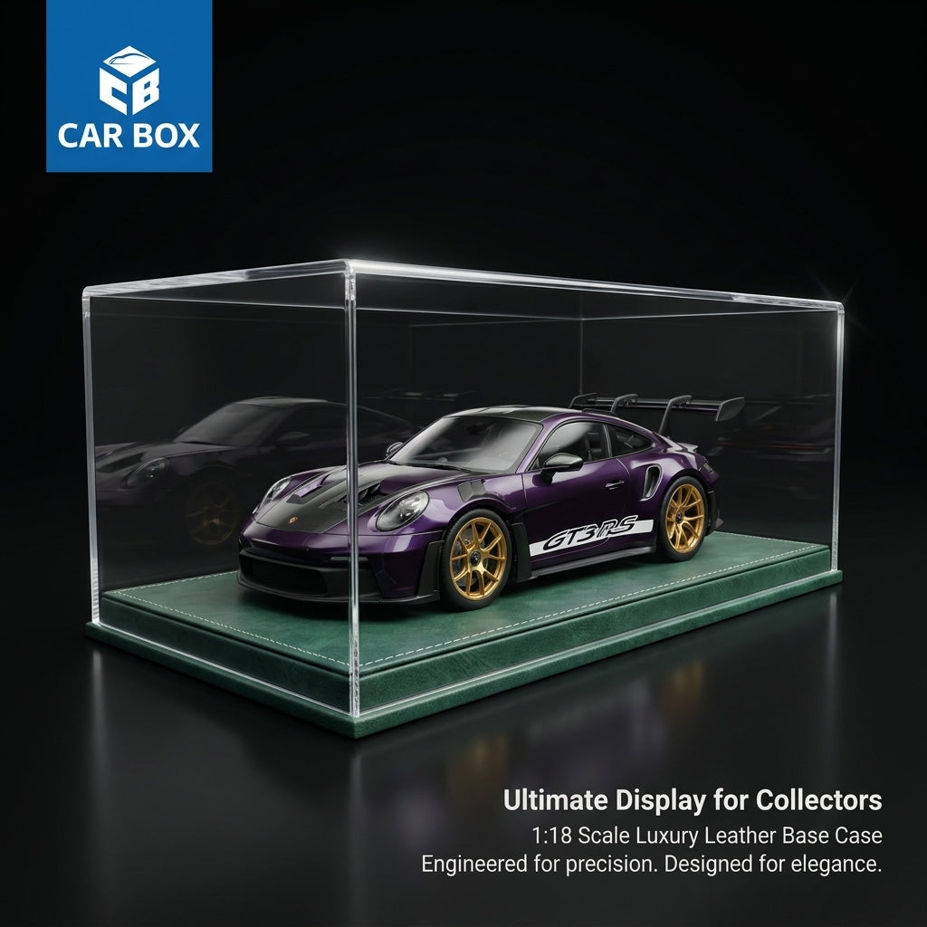 1:18 Scale Universal Acrylic Display Case with Leather Base for Car Models