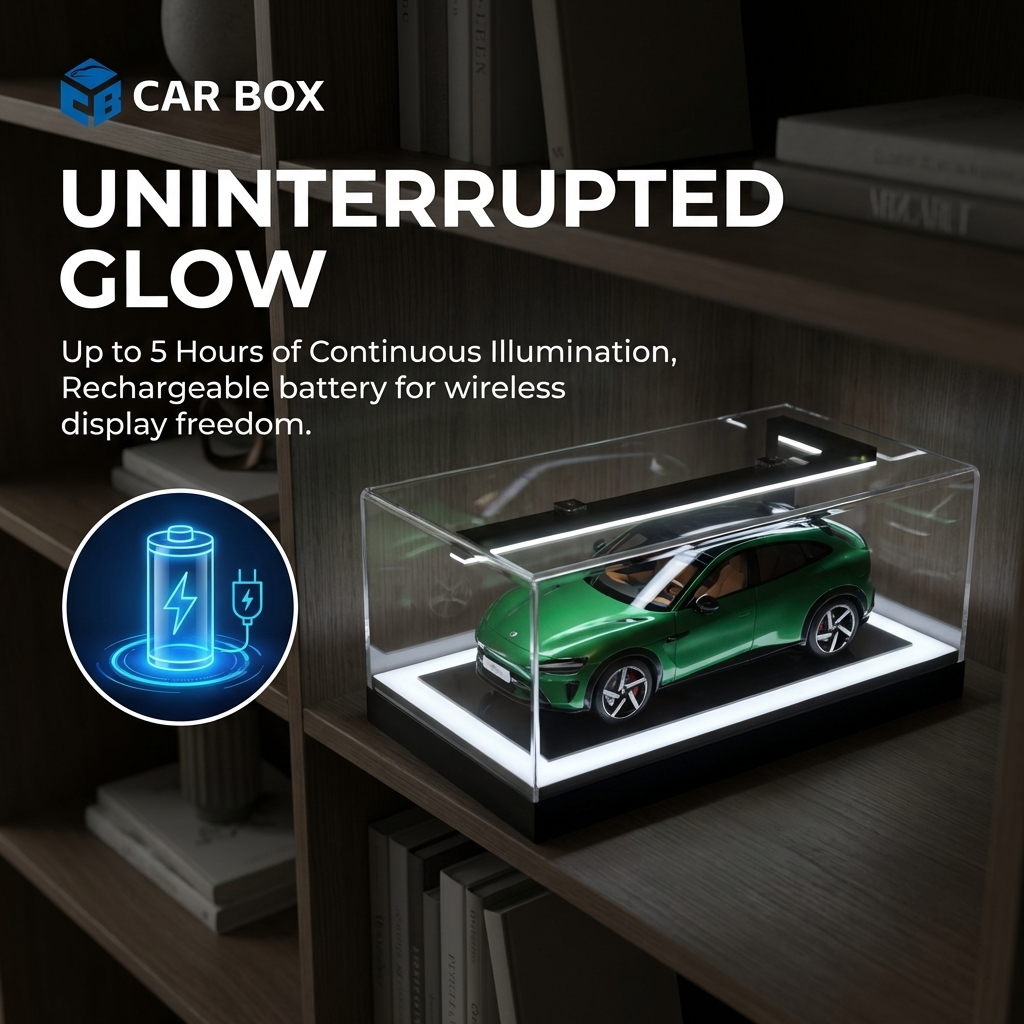 1:18 L-Shaped Light Pillar LED Display Case