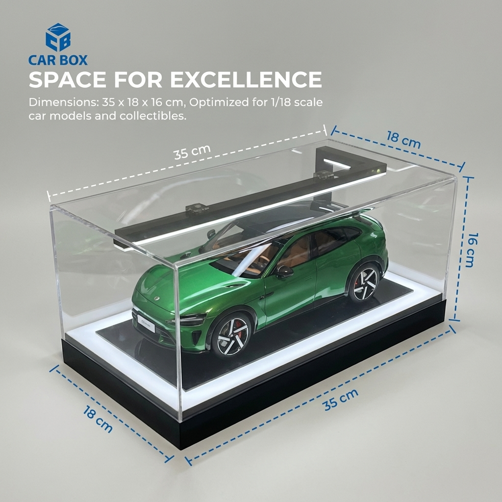 1:18 L-Shaped Light Pillar LED Display Case
